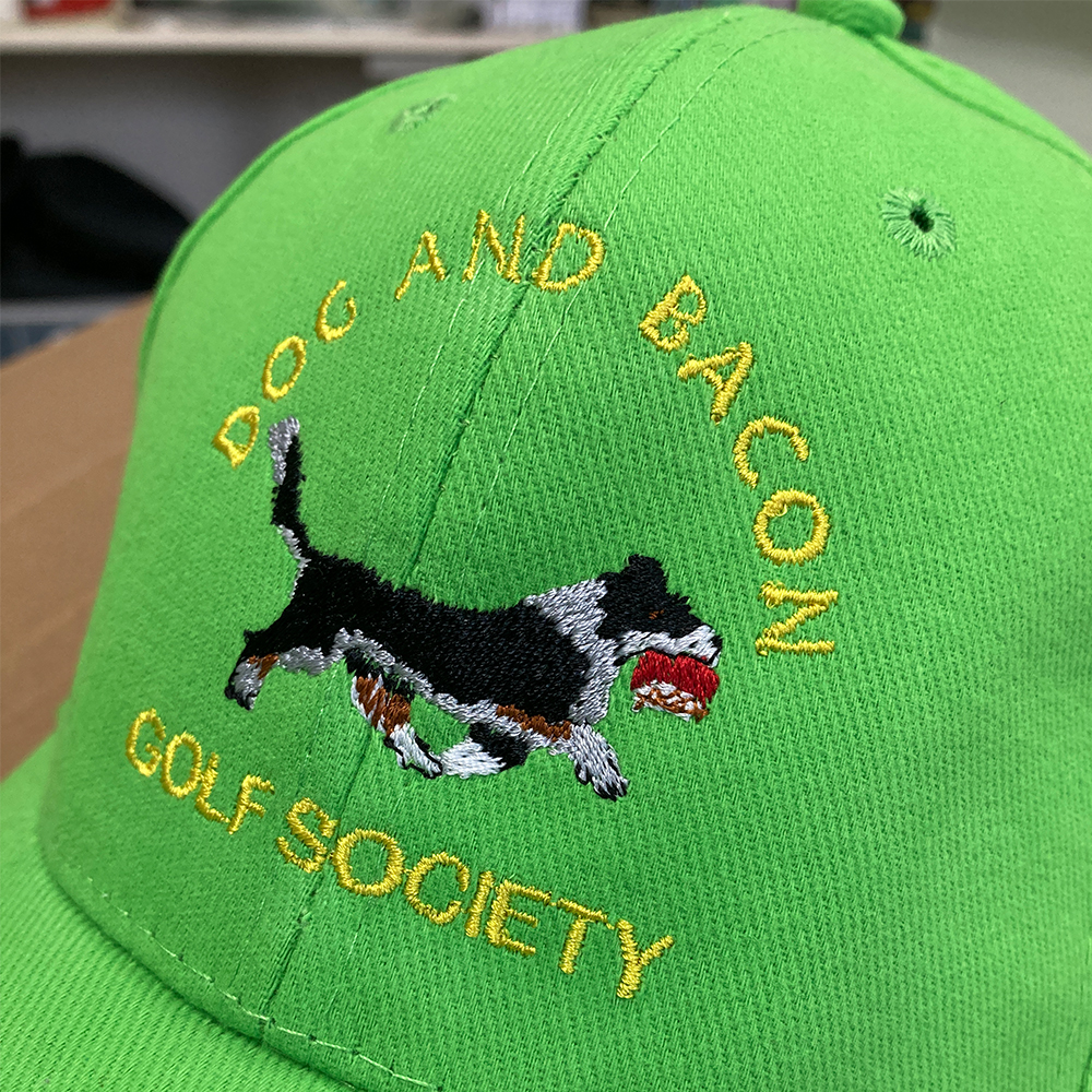 Embroidered cap for Dog & Bacon Golf Society