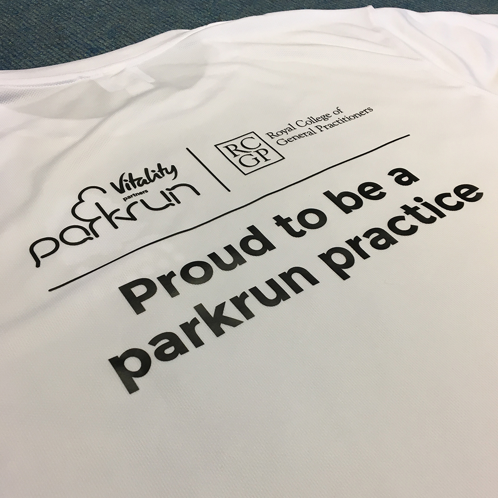 Parkrun t-shirts for local GP
