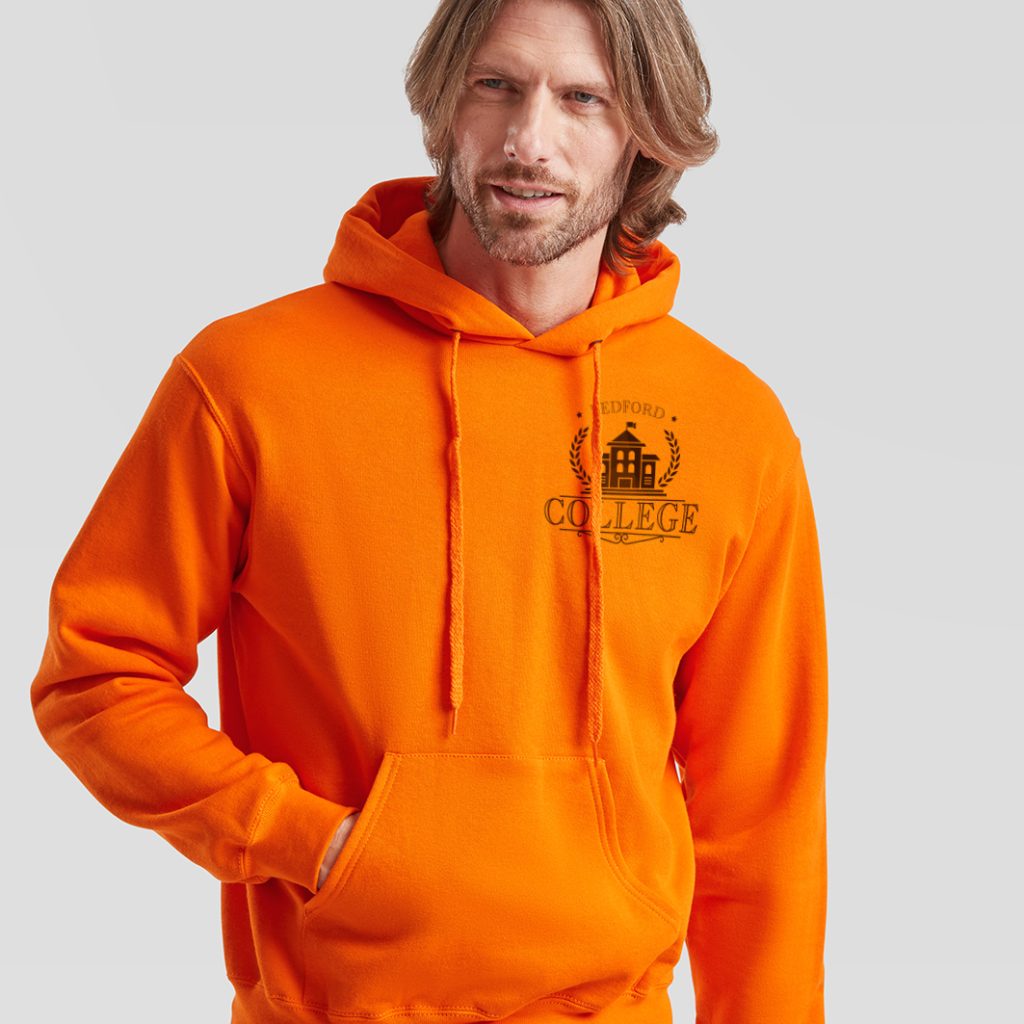 College crests can be added to the front of the hoodie bespoke leavers hoodies