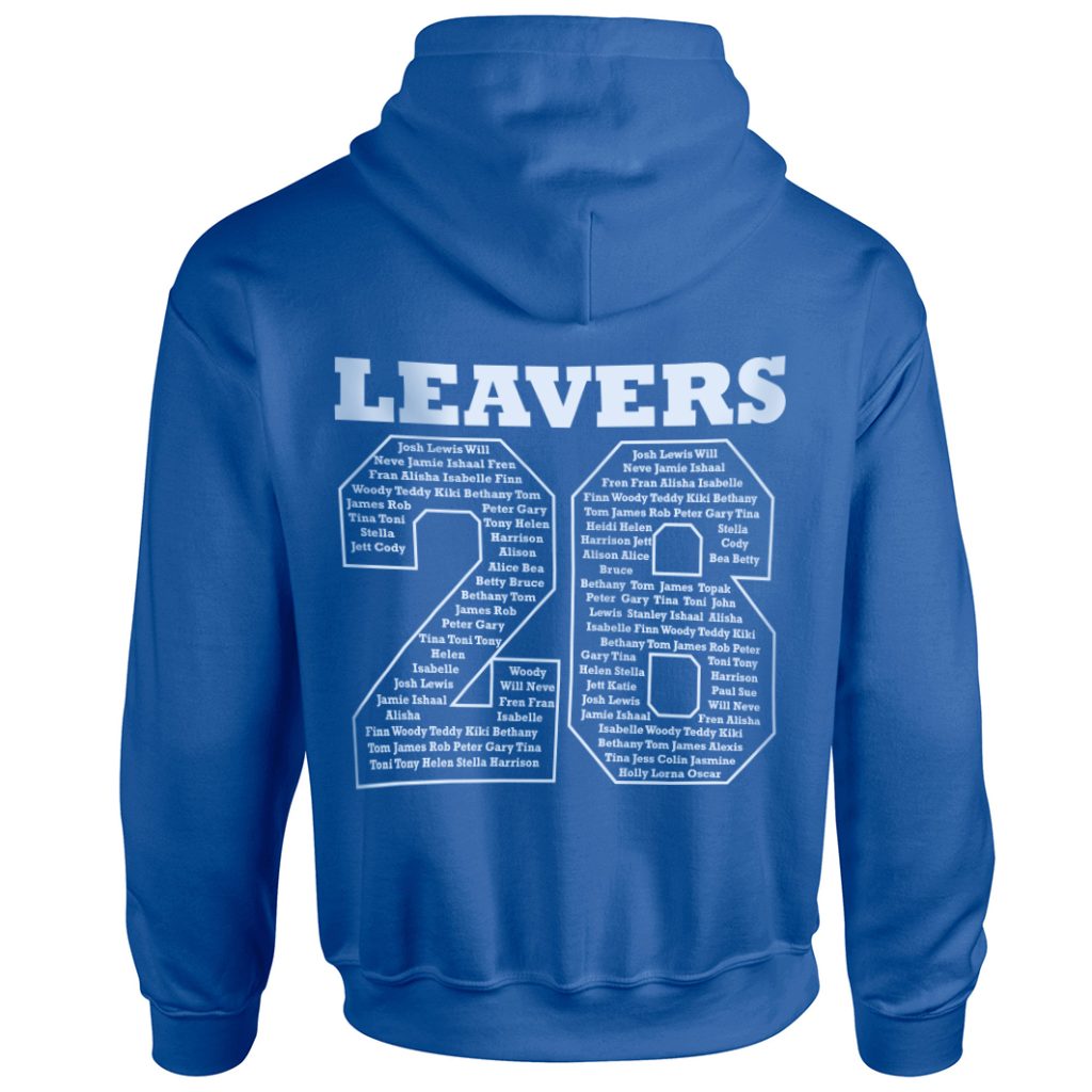 School college or academy leaver hoodie Sussex