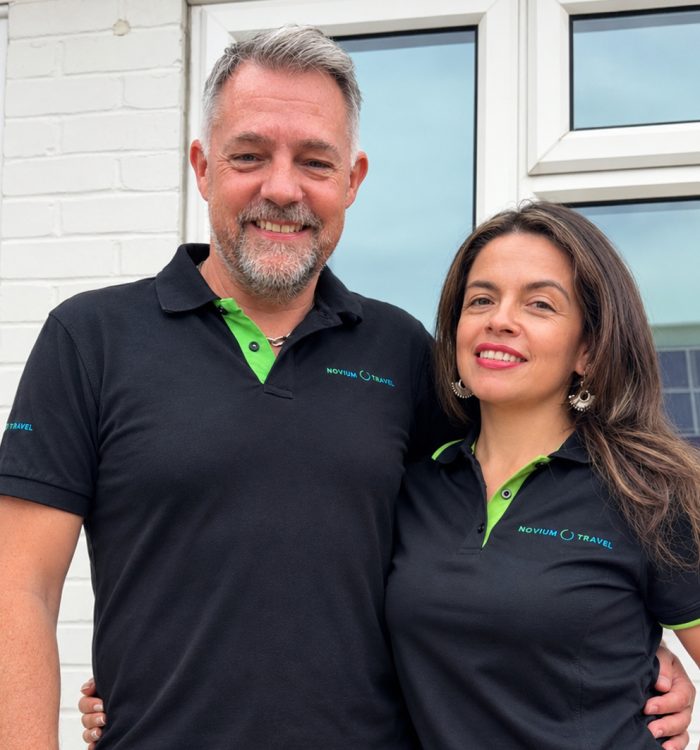 Novium Travel staff workwear showcasing embroidered polo shirts